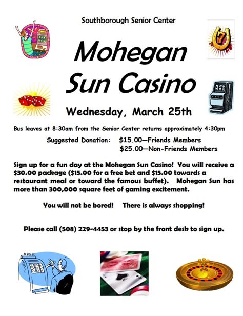 mohegan sun specials for seniors.